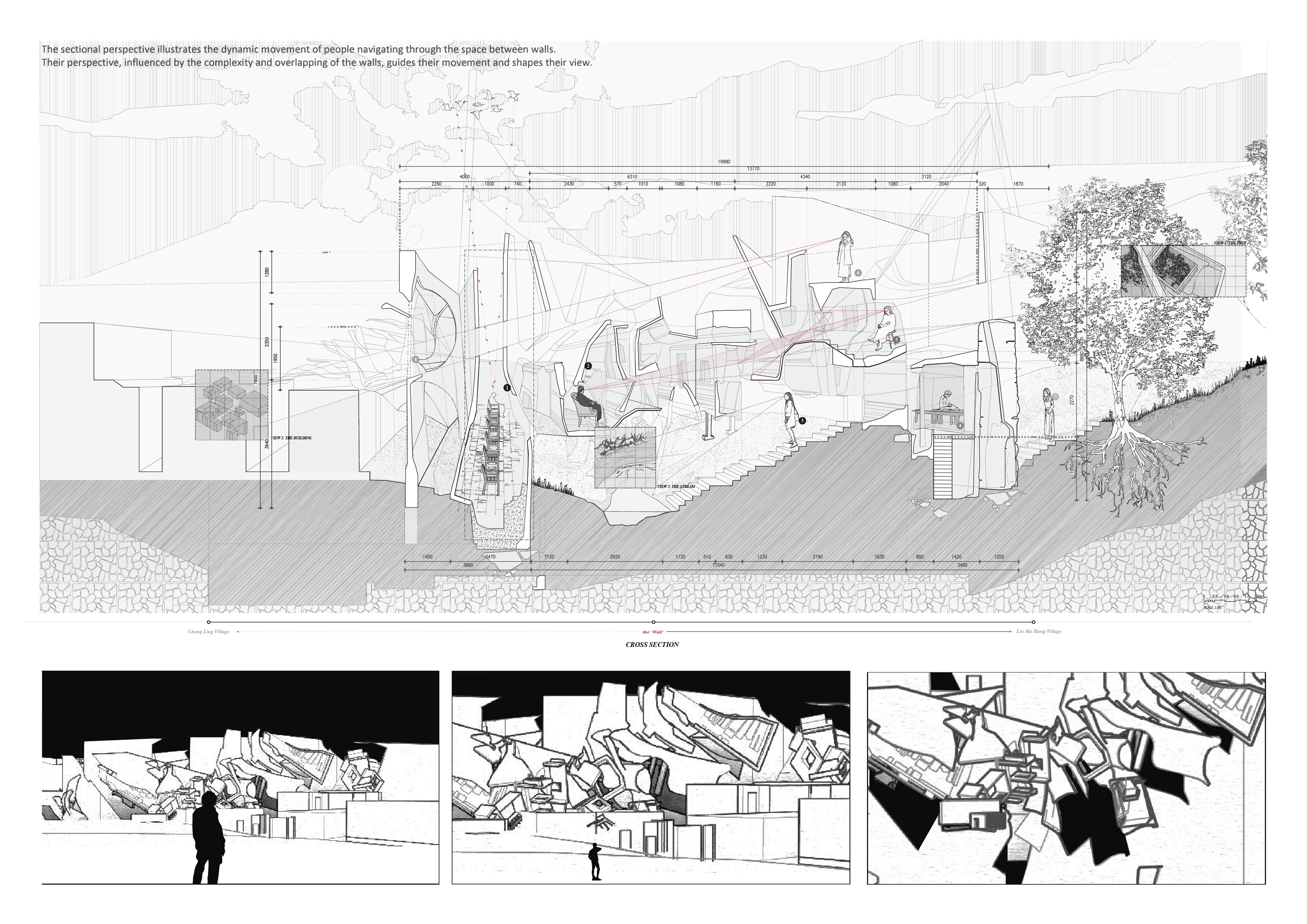 Border landscape drawing