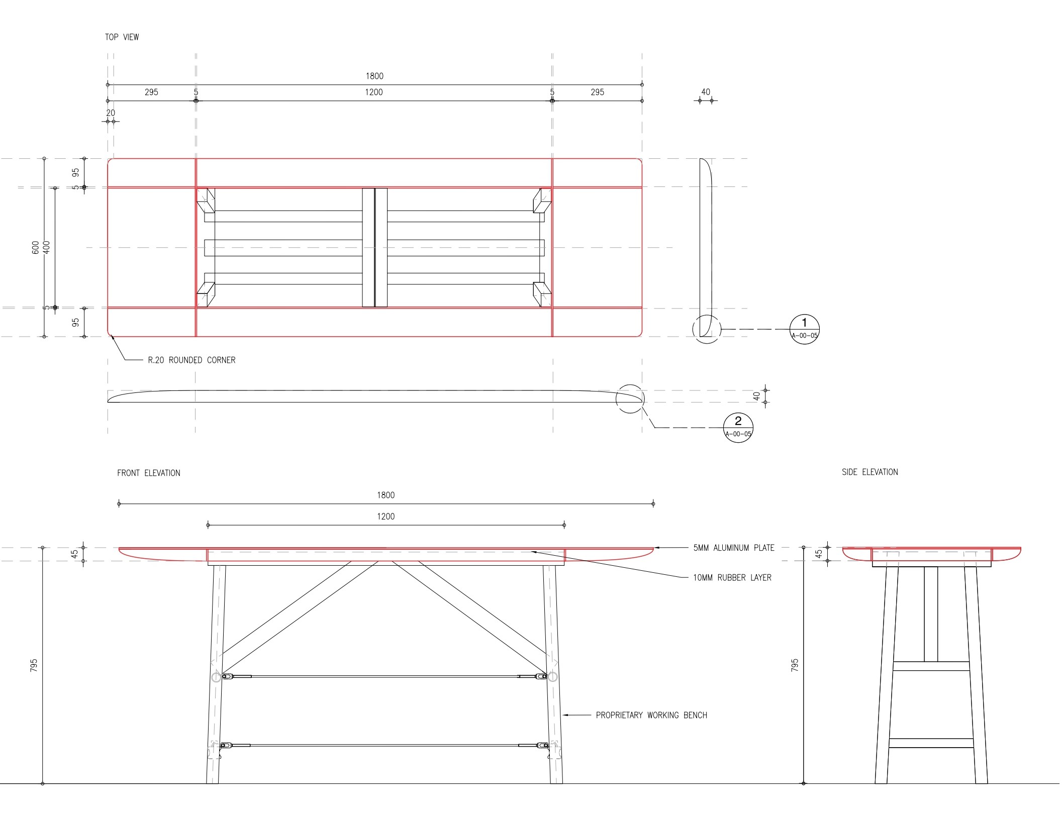 TABLE — FABRICATION DRAWING